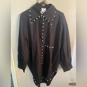 NWT Hannah Lynn for Anthropologie NWT Mememek Embellished ButtondownTunic